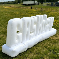 Lettres gonflables LED 3D personnalisées, éclairées, étanches, multicolores, avec base facile à installer pour la publicité extérieure et les événements