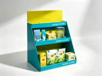 Carpeta de Cartón Corrugado PDQ Directo de Fábrica, Promociones Navideñas para Supermercados, Materiales Reciclados, Tamaño Personalizado, Impresión UV