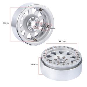 Llanta de rueda de aleación Beadlock de Metal mecanizado de 2,2 \ "para coches Rock Crawler 1/10, piezas de repuesto para Wraith 90018 CC01 F350 <span class=keywords><strong>D90</strong></span> 90034 <span class=keywords><strong>RC</strong></span> - Product Image 6