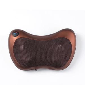 Almohada de Masaje para Cuello y Hombros, Recargable, con Batería de Litio, Alimentación por Coche, Color Marrón y Negro 8028, Función de Temporizador - Product Image 1