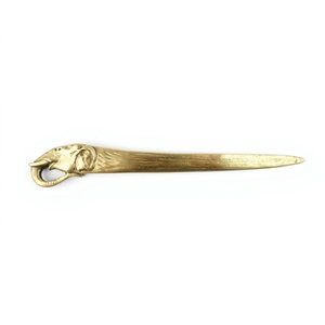 Antique Brass <b>Elephant</b> Head Letter Opener – A Simple and Elegant Tool for Home, Office, and Study - Product Image 1