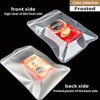 Sacs en plastique givrés avec fermeture éclair, face transparente et dos mat, en stock, pochettes zippées pour vêtements