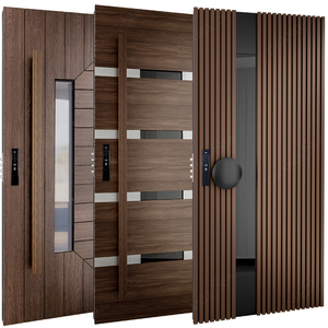 <span class=keywords><strong>Porte</strong></span> pivotante d'entrée de luxe haut de gamme en acier inoxydable, <span class=keywords><strong>porte</strong></span> d'entrée extérieure sécurisée en <span class=keywords><strong>bois</strong></span> massif - Product Image 2
