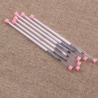 Pinceau à ongles professionnel à manche en plastique blanc, poils en nylon, tête plate, outil de nail art, pour peinture chinoise, vente en gros