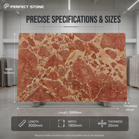 Dalle polie naturelle PerfectStone en marbre Larosa Calacatta Breccia Red Breccia Pernice pour l'amélioration architecturale intérieure de luxe