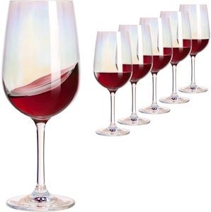 Ensemble de 6 verres <span class=keywords><strong>à</strong></span> <span class=keywords><strong>vin</strong></span> rouge, 17 once, jeu de 6 verres <span class=keywords><strong>à</strong></span> <span class=keywords><strong>vin</strong></span> <span class=keywords><strong>irisé</strong></span>, <span class=keywords><strong>verre</strong></span> transparent en cristal, de qualité supérieure sans plomb - Product Image 1