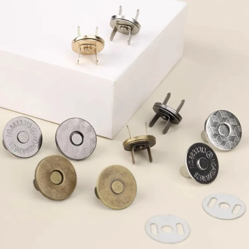 Großhandel Flatback Magnetic Snap Buttons Magnets chnalle für Handtaschen Metall Bronze 14mm 18mm