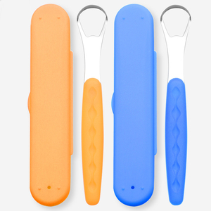 Grattoir de langue en acier inoxydable en gros direct d'usine grattoir de nettoyage de langue de mauvaise haleine fabriqué avec une matière plastique durable - Product Image 2