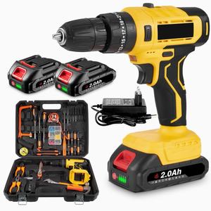 Kit de Taladro Inalámbrico Recargable con Motor sin Escobillas, Diámetro Máximo de Perforación de 180 mm, Cargador Rápido y Luz LED para Perforación - Product Image 1