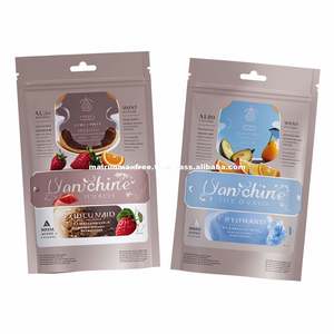 Sacs d'emballage alimentaire en papier kraft brun et blanc recyclables avec fenêtre et fermeture éclair, en stock à prix réduit - Product Image 2