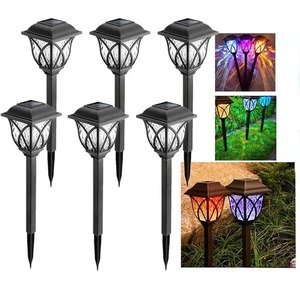 Lampes solaires de jardin Xinhuiyuan, lot de 6, LED, étanches, pour allées extérieures, pelouses, décoration de cour - Product Image 1