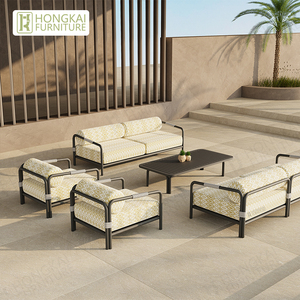 야외 파티를위한 특별한 디자인 알루미늄 야외 정원 식당 세트 파티오 가구 의자 및 파티 테이블 - Product Image 1