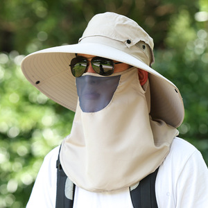 Men's Wide Brim Fisherman <b>Hat</b> Breathable Sun Protection Outdoor Hiking Cycling <b>Summer</b> Bucket <b>Hat</b> Light Gray - Product Image 3