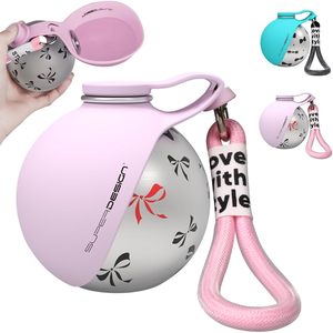 Botella de agua para perros Super Design de 3.42 x 3.42 x 3.54 pulgadas, de acero inoxidable, portátil, a prueba de fugas, para viajes, para perros pequeños - Product Image 1