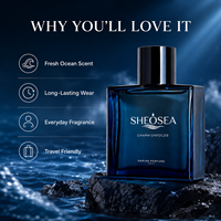 Parfum marin pour homme 1,7 fl oz 50 ml Eau de Toilette longue durée, senteur fraîche océanique aquatique, Cologne Stick pour homme moderne au quotidien et au travail