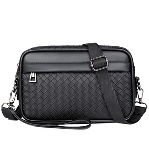 Sac Poitrine en Cuir PU de Haute Qualité Personnalisé, Sacs Bandoulière Croisés Tissés pour Hommes, Sac PU de Haute Qualité Tendance - Product Image 5