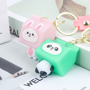 Phim hoạt hình gấu trúc dẫn <span class=keywords><strong>Keychain</strong></span> sữa cốc sữa hộp hình dạng Keyring với ánh sáng - Product Image 5