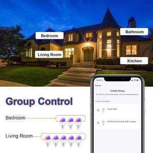 Lampadina LED Intelligente Antela G45 E14 4.5W Alimentata a Corrente Alternata, Controllo WiFi tramite App, Dimmerabile, Cambio Colore RGB per Illuminazione a Soffitto - Product Image 6