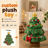 Peluche personnalisée pour sapin de Noël, jouet en peluche doux, poupée de Noël, grande guirlande à nœud rouge, décoration de fête de Noël, faible MOQ, OEM, ODM