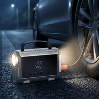Cordless Portable 150PS Tyre Inflator Car air Pump Car Battery Power Bank Wireless Jump Starter with air Compressor Led Light