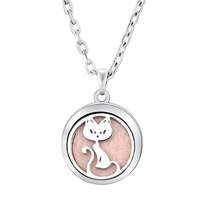 Collier pendentif en acier inoxydable pour parfum, motif arbre de vie géométrique ajouré, pour aromathérapie automobile et huiles essentielles