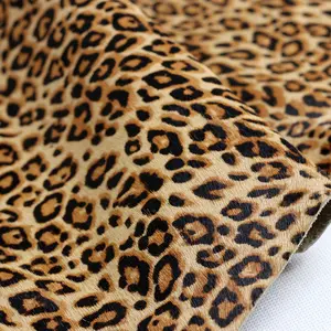 Estampado de leopardo personalizado, pelo de piel de vaca para bolsos, billeteras, pendientes y tapicería