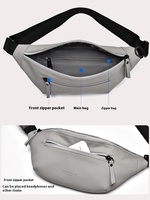 Sac banane léger en PU pour homme, grande capacité, sac à bandoulière décontracté, porte-téléphone, petit sac à dos pour la presse et la publicité personnalisée