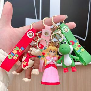 Nouveau dessin animé Mario <span class=keywords><strong>Luigi</strong></span> Yoshi porte-clés 3D poupée pendentif clé de voiture Anti-perte accessoires porte-clés promotionnel enfants cadeaux porte-clés - Product Image 4
