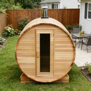 Sauna à baril extérieur 4 personnes au design moderne 2026, <span class=keywords><strong>prix</strong></span> usine, avec générateur <span class=keywords><strong>de</strong></span> vapeur humide pour grande salle <span class=keywords><strong>de</strong></span> vapeur et fonction infrarouge lointain - Product Image 3