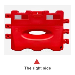 Barrière de sécurité routière en PEHD rouge, remplie d'eau, pour la sécurité des voies publiques - Product Image 2