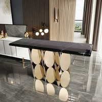 Table d'entrée en acier inoxydable au design moderne et luxueux, table console pour salon et chambre à coucher