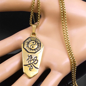 Nuevo Collar Talismán de Acero Inoxidable con Colgante <span class=keywords><strong>Bagua</strong></span> de Cinco Tiempos, Amuleto de Protección y Transporte, Joyería - Product Image 5