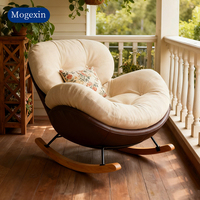 Fauteuil à bascule moderne de luxe en forme d'œuf pour chambre à coucher, terrasse et salon - Canapé individuel en tissu, fauteuil paresseux