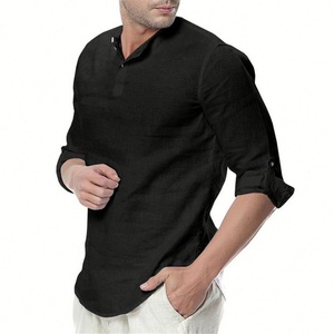 T-shirts en coton et lin en vente chaude, chemises en coton et lin pour femmes, fabriquées en Chine - Product Image 3
