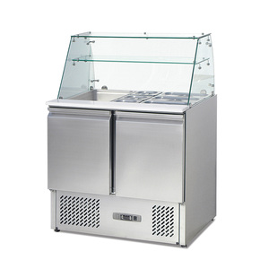 Commercial Kitchen Equipment 304 Stainless Steel Static Cooling 1 Door 2 Doors 3 Prep WorkBench Salad <b>Bar</b> Refrigerator S900STD S - Product Image 2