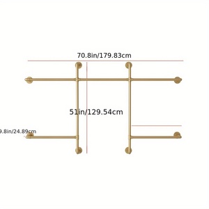 <span class=keywords><strong>Perchero</strong></span> <span class=keywords><strong>Industrial</strong></span> Resistente con 5 Barras para Colgar, <span class=keywords><strong>Perchero</strong></span> Metálico de Pared para Almacenamiento en Armarios, Tiendas de Ropa y Hogar, Modelo Y-06 - Product Image 6