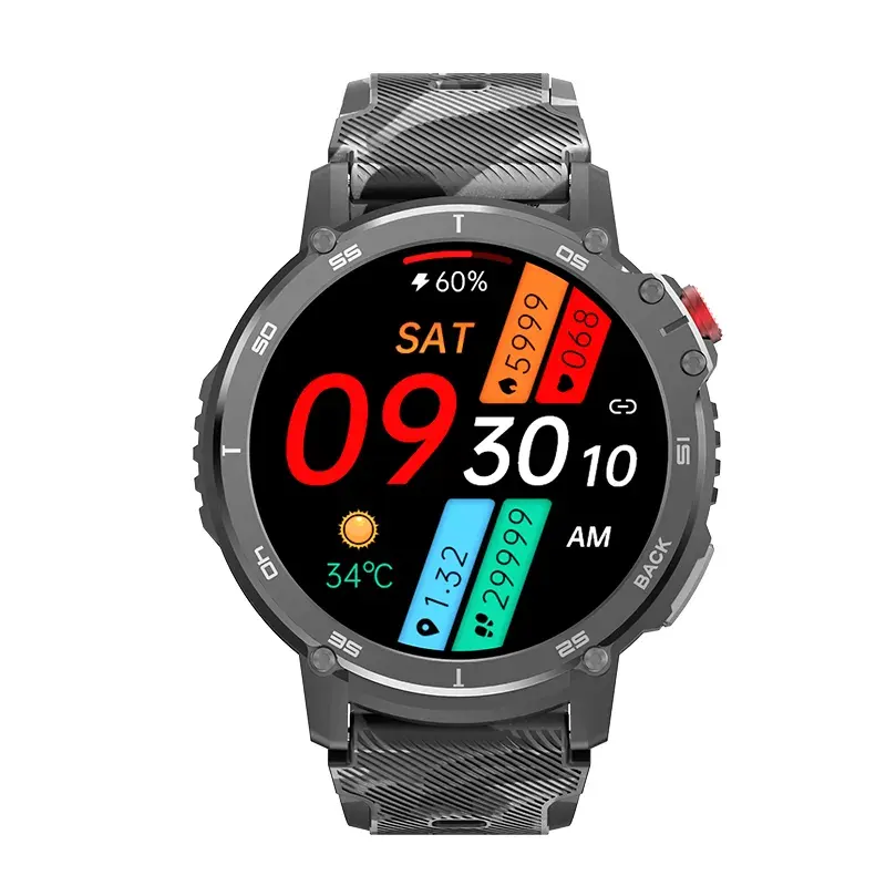 C22 Round Smartwatch 3atm Deep Waterproof relogio reloj inteligente Heart Rate Blood Pressure Monitor Smart Watch