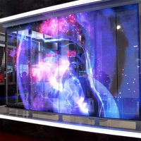 Écran LED tactile flexible haute transparence P6P8P10, affichage couleur intégrale, film cristallin, pour extérieur, ascenseurs, centres commerciaux