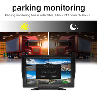 Système de vision arrière pour camion de 10,1 pouces avec 4 canaux, caméra AHD 1080P, DVR 4 broches 12-24V, assistance au stationnement en marche arrière