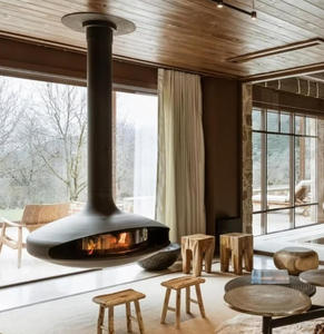 Chimenea Flotante <span class=keywords><strong>de</strong></span> Diseño Personalizado para Decoración Interior y Exterior, Chimenea Suspendida con Calefacción <span class=keywords><strong>de</strong></span> Leña y <span class=keywords><strong>Bioetanol</strong></span> - Product Image 2