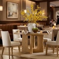 Table à manger ronde en bois massif RH Davos, style américain moderne, style Wabi-sabi, pour usage domestique, 6 personnes, sur mesure