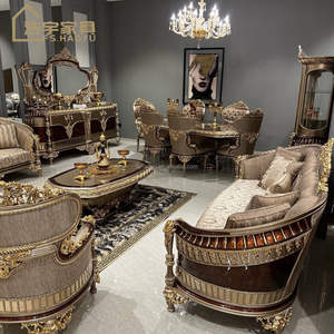 Fourniture d'Usine Canapés Chesterfield Dorés Italiens en Tissu Américain Léger et Simple pour Grand Salon Français – Canapé de Luxe pour la Maison - Product Image 3