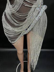 <span class=keywords><strong>Vestidos</strong></span> de Noche Elegantes y Glamurosos, <span class=keywords><strong>Vestidos</strong></span> Rojos Sexys con Lentejuelas y Borlas, Vestido de Lujo para Fiesta Nocturna - Product Image 4