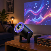Projecteur LCD LED compact 720P natif 200 ANSI Android 14 TURN1 Projecteur intelligent WiFi 6 pour chambre à coucher, home cinéma et voyage