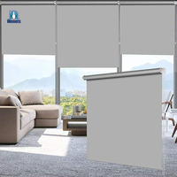 Store à enroulement électrique intelligent double, motorisé, avec occultation intégrée, taille et couleur personnalisables pour fenêtres françaises et usage domestique