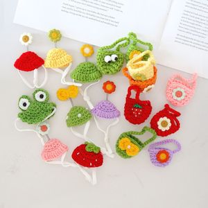 Chapeaux pour hamsters, couvre-chef floral pour animaux de compagnie, taille unique, accessoires en crochet doux pour petits animaux - Product Image 1