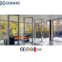 Porte pliante moderne en alliage d'aluminium de haute qualité pour balcon insonorisé Porte en verre pliante