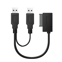 Kabel konverter adaptor USB2.0 ke Sata II 7 + 6 13Pin Slimline Sata 13Pin Line kabel Drive adaptor untuk Laptop CD/DVD ROM