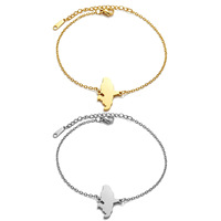 Bracelet pendentif élégant et poli, simple, luxe discret, en acier inoxydable, placage sous vide, pour couples unisexes