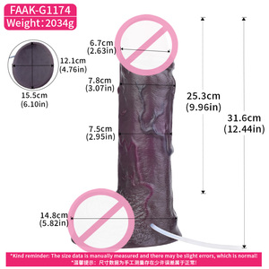 Dildo de silicona suave de doble capa de 12.4 pulgadas, pene grueso con ventosa, juguete sexual realista con eyaculación para uso anal y vaginal. - Product Image 6